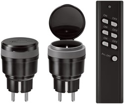 Stekkerschakelaarset voor buiten KlikAanKlikUit 3500W AGC2-3500R zw