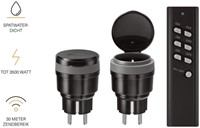 Stekkerschakelaarset voor buiten KlikAanKlikUit 3500W AGC2-3500R zw-2