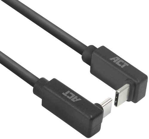 Kabel ACT USB-C hoek boven/beneden 10Gbps 1m