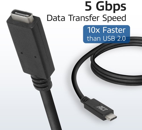 Kabel ACT USB 3.0 to USB-C verlengkabel 2m-2