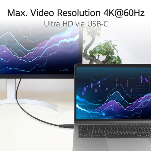Kabel ACT USB-C standaard naar USB-C hoek boven/beneden 10Gbps 2m-2