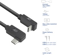 Kabel ACT USB-C hoek links/rechts USB-C hoek boven/beneden 10Gbps 2m-2