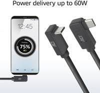 Kabel ACT USB-C hoek links/rechts USB-C hoek boven/beneden 10Gbps 2m-4