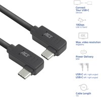 Kabel ACT USB-C hoek links/rechts 10Gbps 1m-2