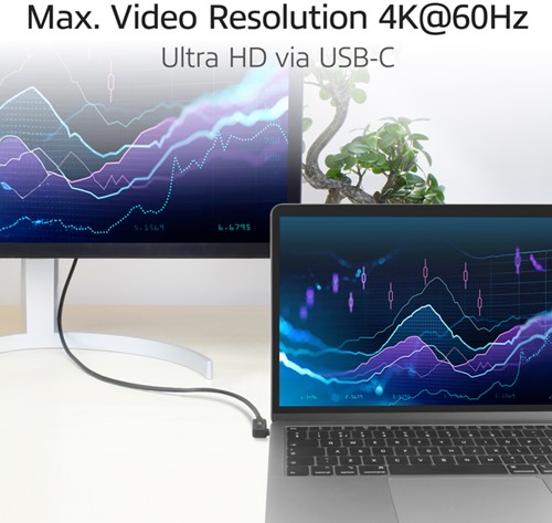 Kabel ACT USB-C hoek links/rechts 10Gbps 1m-2