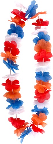 Hawaïkrans rood wit blauw en oranje
