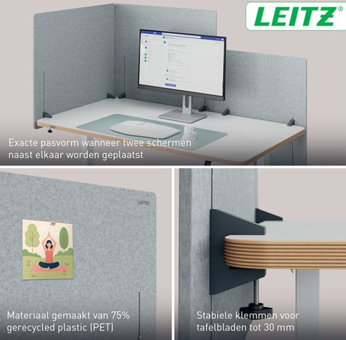 Bureauscherm Leitz in hoogte verstelbaar 70x80cm-5