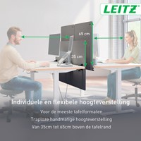 Bureauscherm Leitz in hoogte verstelbaar 70x60cm-3