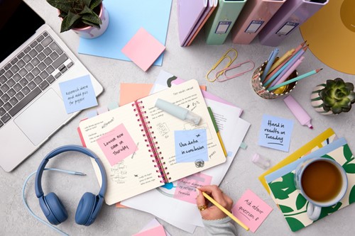 Memoblok Post-it 3M 73x73mm Transparant roze-2