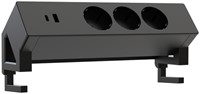 Stekkerdoos Euroseats opbouw 3 voudig USB A+C zwart