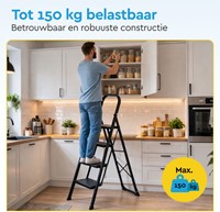 Huishoudtrap BRASQ 4 treden SLM400 zwart-7