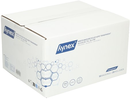 Afvalzak Hynex 50x55cm HDPE recycled T15 25L transparant rol à 50 stuks-2