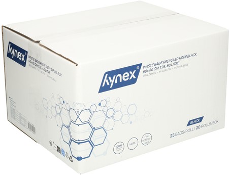 Afvalzak Hynex 60x80cm HDPE recycled T25 60L zwart rol à 25 stuks-4