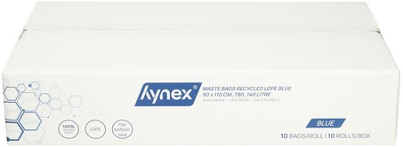 Afvalzak Hynex 90x110cm LDPE recycled T80 140L blauw rol à 10 stuks-3