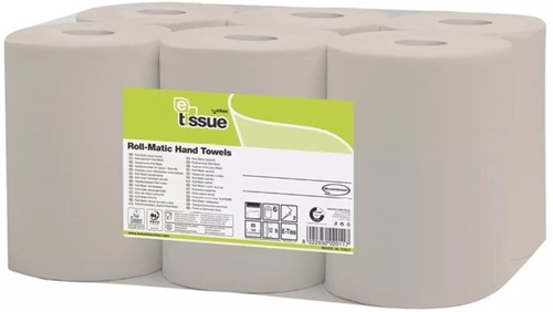 Handdoekrol E-Tissue Q14 Matic XL klein 2-laags 130m naturel 127315