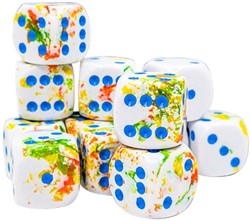 Dobbelsteen Chessex Breezy/blue D6 16mm set à 12 stuks