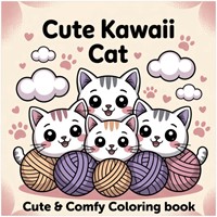 Kleurboek Cute Kawaii Cat-2