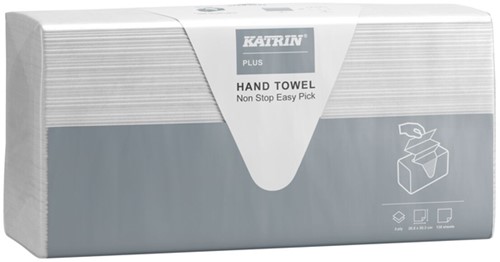 Handdoek Katrin Plus easy pick z-vouw 2-laags 203x255mm 21x135vel wit 92932-2