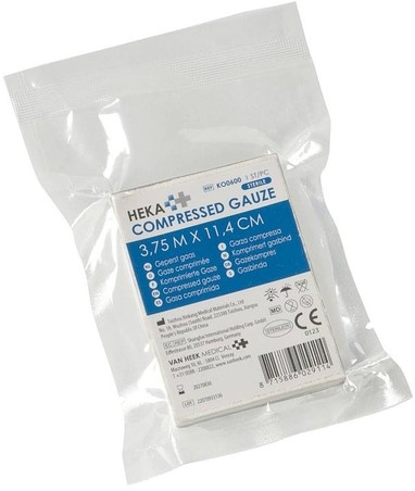 Geperst gaas Heka 3,75x11,4cm steriel