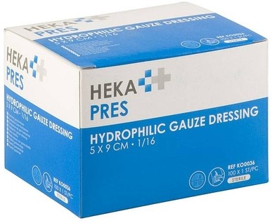 Kompres Hekapres hydrofiel 5x8,5cm steriel