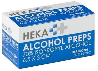 Alcohol doekjes Heka 6,5x3cm niet steriel