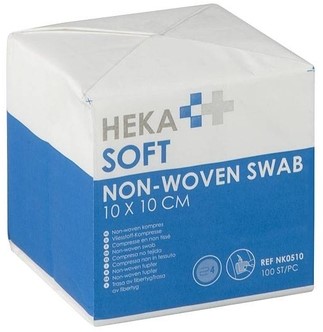 Non-woven kompres Hekasoft 10x10cm niet steriel
