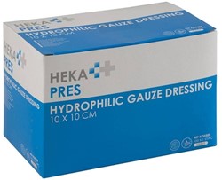 Hydrofiel gaaskompres Hekapres 10x10cm steriel