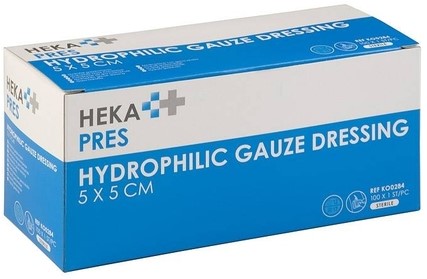 Hydrofiel gaaskompres Hekapres 5x5cm steriel