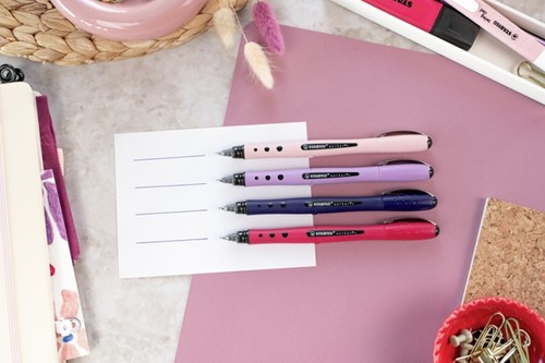 Rollerpen STABILO Worker+ Wildflower medium grijsviolet-1