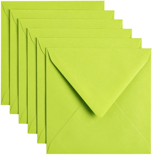 Envelop Papicolor 140x140mm appelgroen pak à 6 stuks