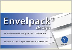 Dubbele kaart Papyrus Envelpack Design A6 105x148mm ivoor 894450 15 stuks