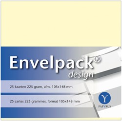 Enkele kaart Papyrus Envelpack Design A6 105x148mm ivoor 894420 set van 25