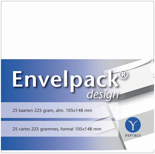 Enkele kaart Papyrus Envelpack Design A6 105x148mm wit 894426 set van 25
