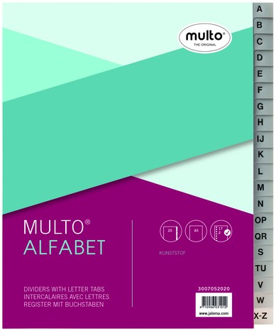 Tabbladen Multo A5 17-gaats alfabet grijs bij Kieft All Office