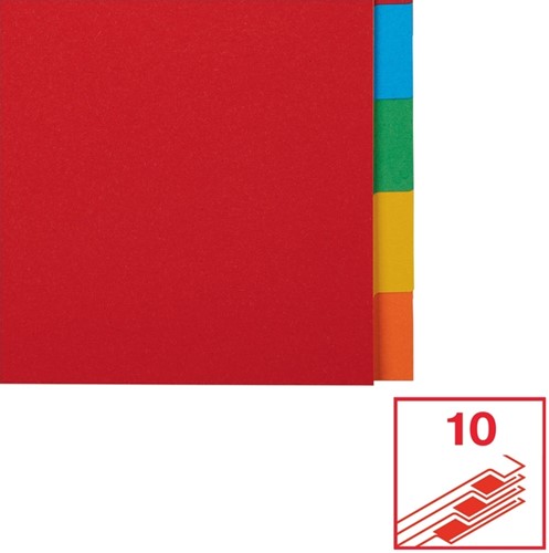 Tabbladen Esselte Economy A4 10-delig karton 11-rings assorti-4