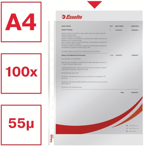 Showtas Esselte copy safe 0.06mm PP A4 glashelder 100 stuks-12