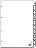 Tabbladen Kangaro 4-gaats PK412C 1-12 genummerd wit karton-1