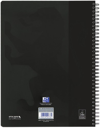 Collegeblok Oxford School A4+ lijn 23-gaats 160 pagina's 80gr zwart-3