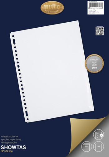 Showtas Multo A4 23-gaats PP 120 micron glad 10 stuks
