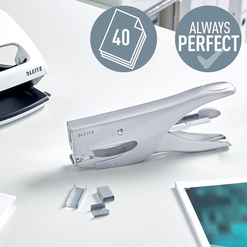 Niettang Leitz achterlaadmodel P3 40 vel zilver-3