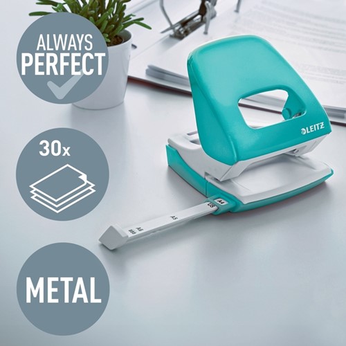 Perforator Leitz WOW 5008 NeXXt  metaal 30 vel ijsblauw-3