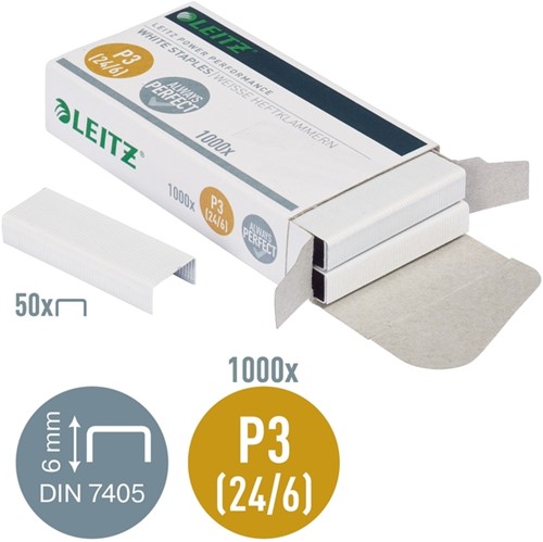 Nieten Leitz P3 24/6 wit 1000 stuks-6