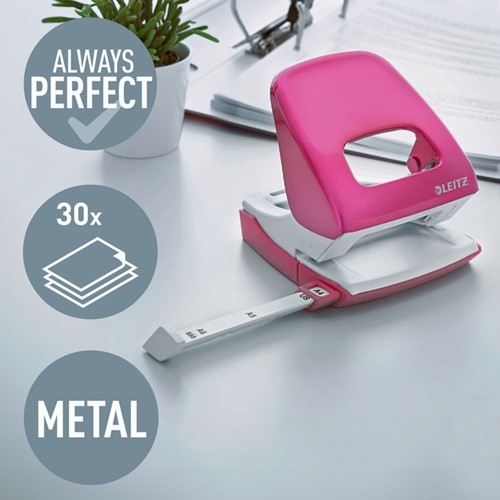 Perforator Leitz WOW 5008 NeXXt  metaal 30 vel roze-1