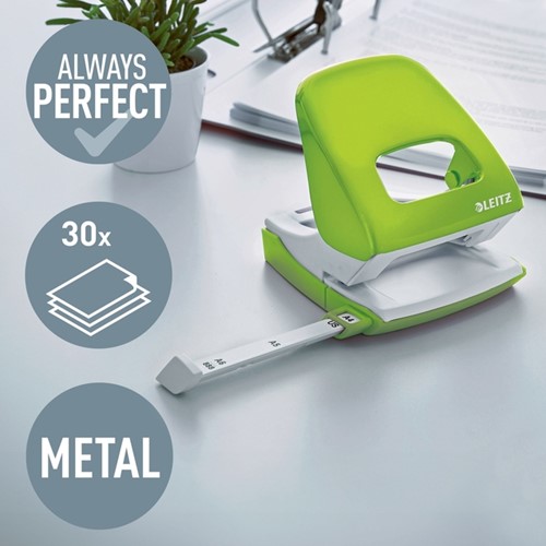 Perforator Leitz WOW 5008 Nexxt  metaal 30 vel groen-2