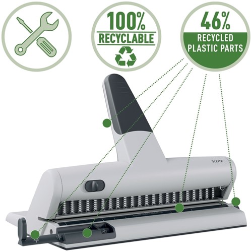 Perforator Leitz 5115 heavy duty 23 gaats zilver-6