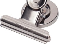 Papierklem MAUL Bulldog met magneet 40mm zilver 2 stuks-2