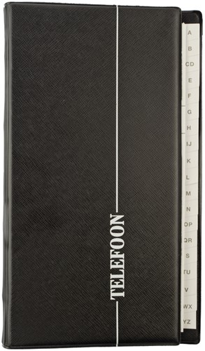 Telefoonalbum Kangaro 215x130mm A-Z 4-rings zwart