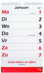 Kalender 2026 met grote letters en cijfers Quantore