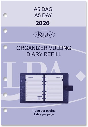 Agendavulling 2026 Kalpa A5 1dag/1pagina