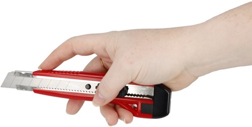 Snijmes Westcott premium 18mm met schuifsluiting rood-6